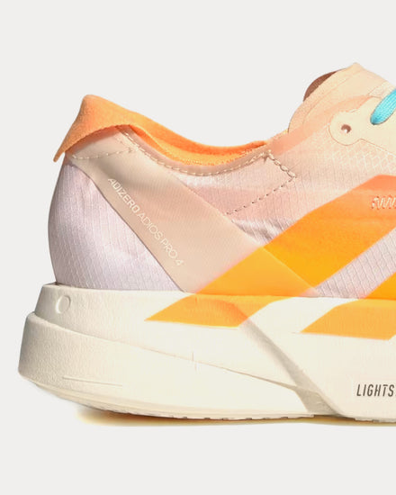 Adidas Adizero Adios Pro 4 Crystal Sand / Flash Orange / Flash Aqua Running Shoes - 2