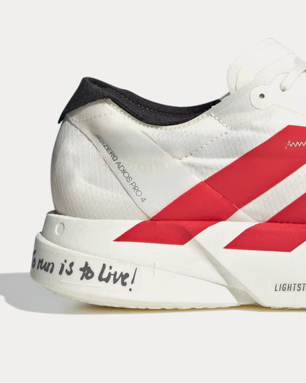 Adidas Adizero Adios Pro 4 Off White / Better Scarlet / Core Black Running Shoes - 2