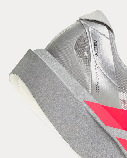 Adidas Unisex Adizero Adios Pro Evo 2 Silver Metallic / Lucid Red / Grey  Two Running Shoes