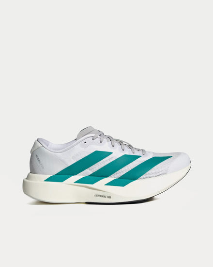 Adidas Men's Adizero EVO SL Cloud White / Pure Teal / Grey Four Running Shoes Adidas Men's Adizero EVO SL Cloud White / Pure Teal / Grey Four Running Shoes