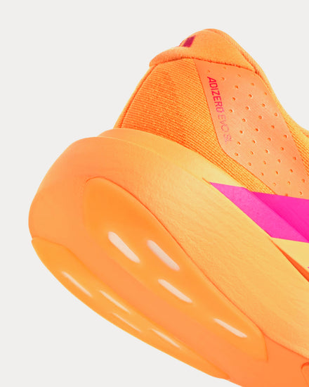 Adidas Adizero EVO SL Flash Orange / Shock Pink / Iron Metallic Running Shoes - 5