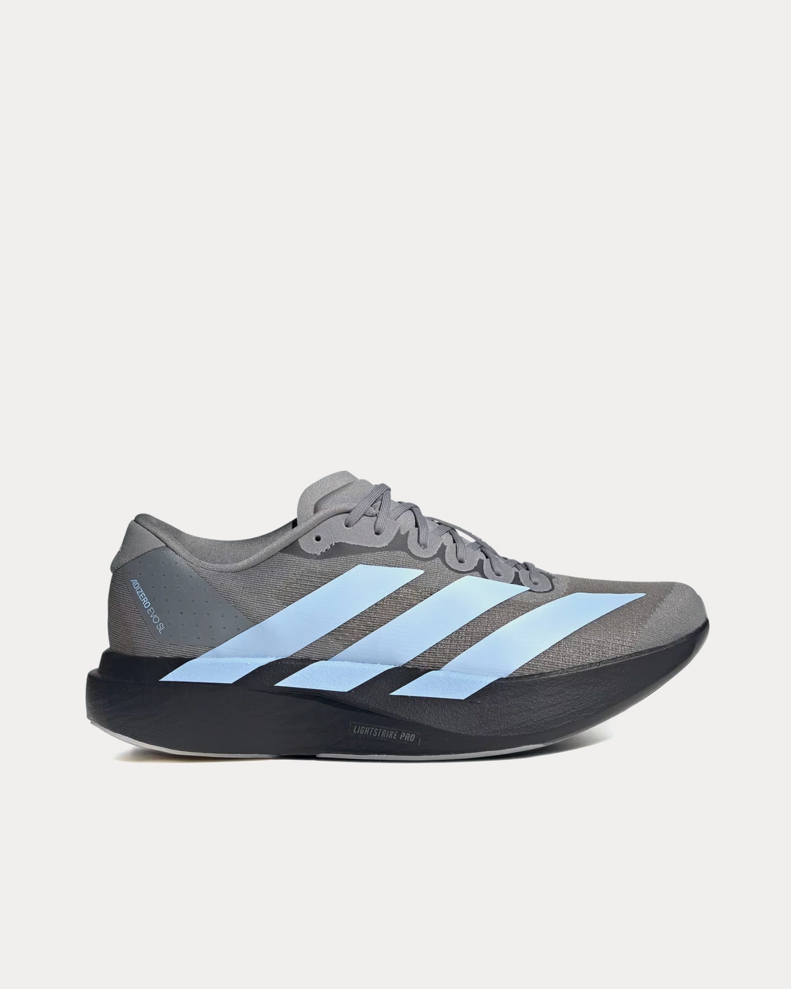 Adidas Men's Adizero EVO SL Grey Three / Glow Blue / Core Black Running  Shoes