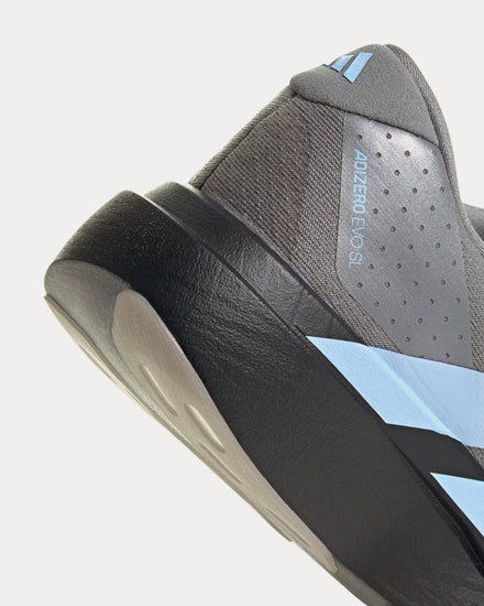 Adidas Adizero EVO SL Grey Three / Glow Blue / Core Black Running Shoes - 5