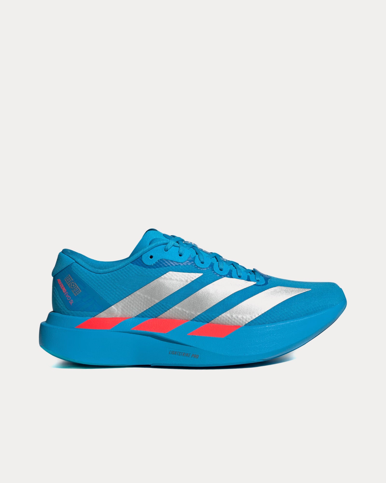 Adidas Women's Adizero EVO SL Solar Blue / Silver Metallic / Lucid Red Running  Shoes