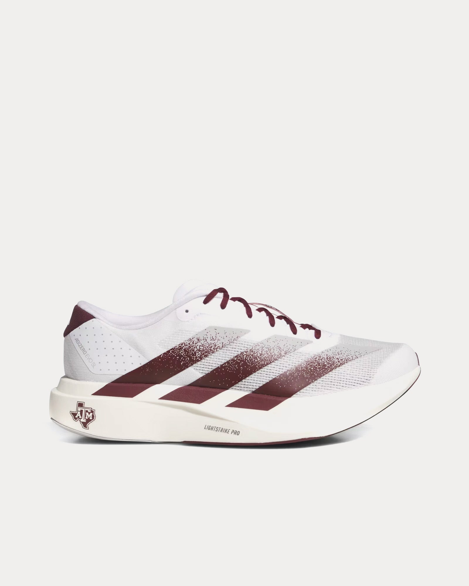 Adidas Men's Adizero EVO SL 'Texas A&M' Cloud White / Team Maroon / Stone Running  Shoes