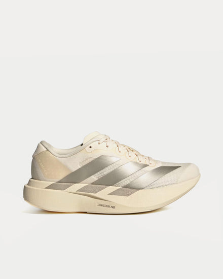 Adidas Women's Adizero EVO SL Wonder White / Cyber Metallic / Warm Vanilla Running  Shoes