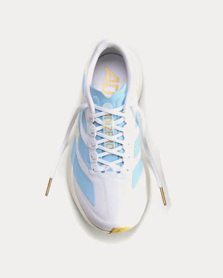 Adidas Adizero EVO SL Woven Cloud White / Clear Blue / Matte Gold Running Shoes - 2