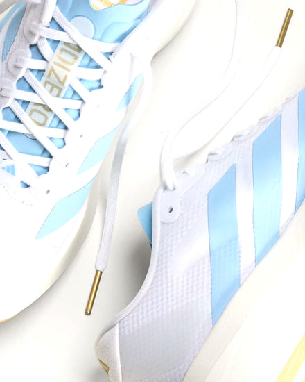 Adidas Adizero EVO SL Woven Cloud White / Clear Blue / Matte Gold Running Shoes - 2