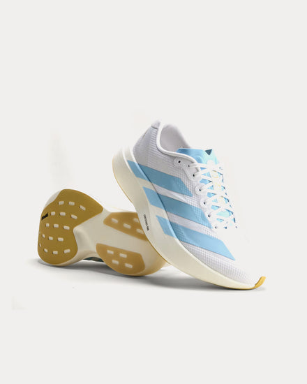 Adidas Adizero EVO SL Woven Cloud White / Clear Blue / Matte Gold Running Shoes - 3