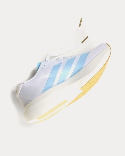 Adidas Adizero EVO SL Woven Cloud White / Clear Blue / Matte Gold Running Shoes - 4