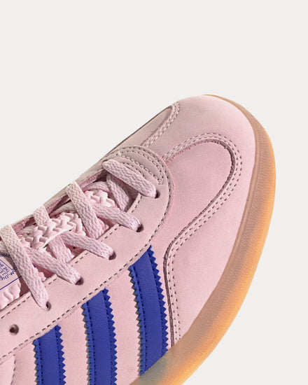 Adidas Women's Gazelle Indoor Clear Pink / Lucid Blue / Gum Low Top Sneakers Adidas Women's Gazelle Indoor Clear Pink / Lucid Blue / Gum Low Top Sneakers
