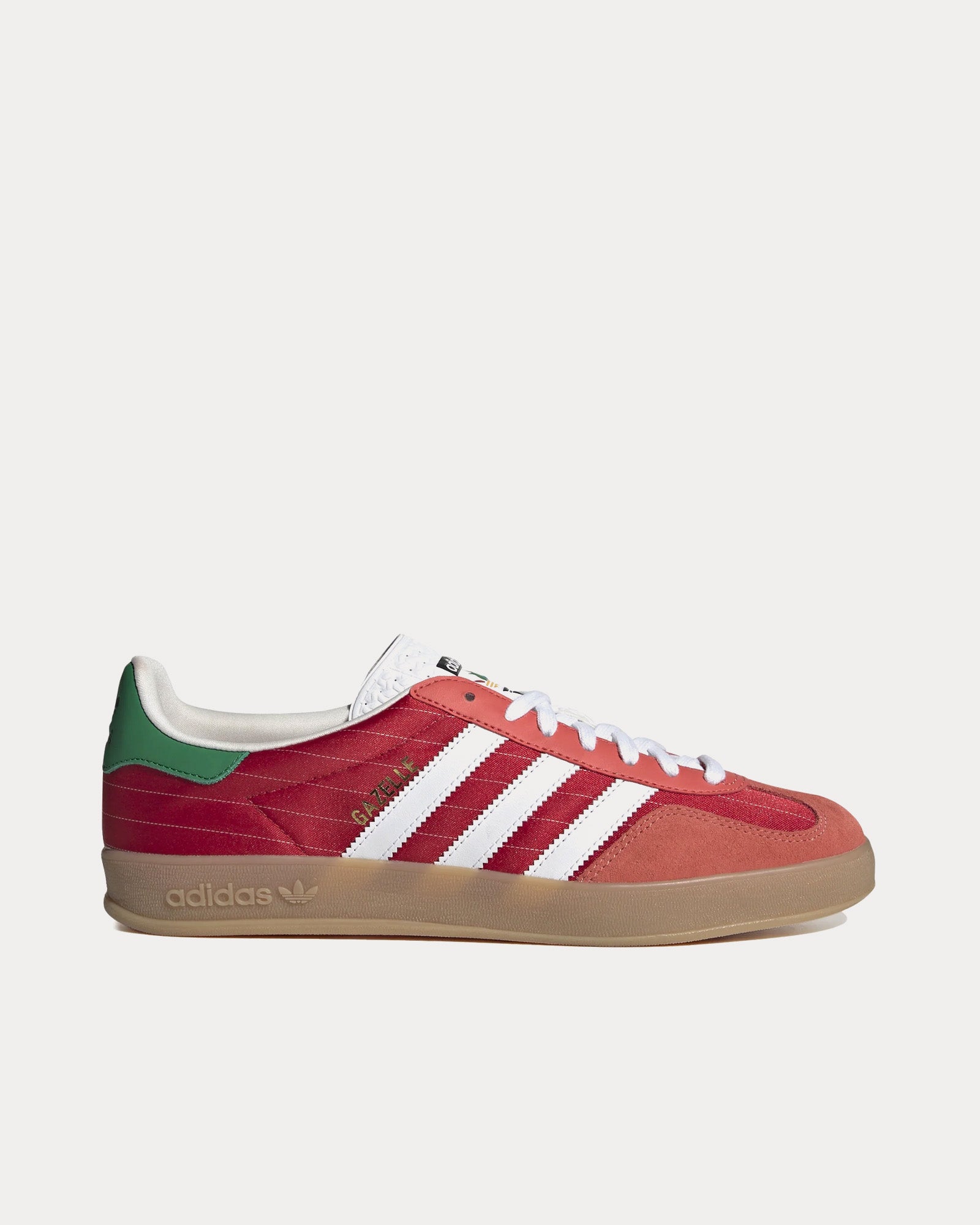 adidas gazelle silver green womens Adidas Unisex Gazelle Indoor Red / Better Scarlet / White / Gum Low Top  Sneakers
