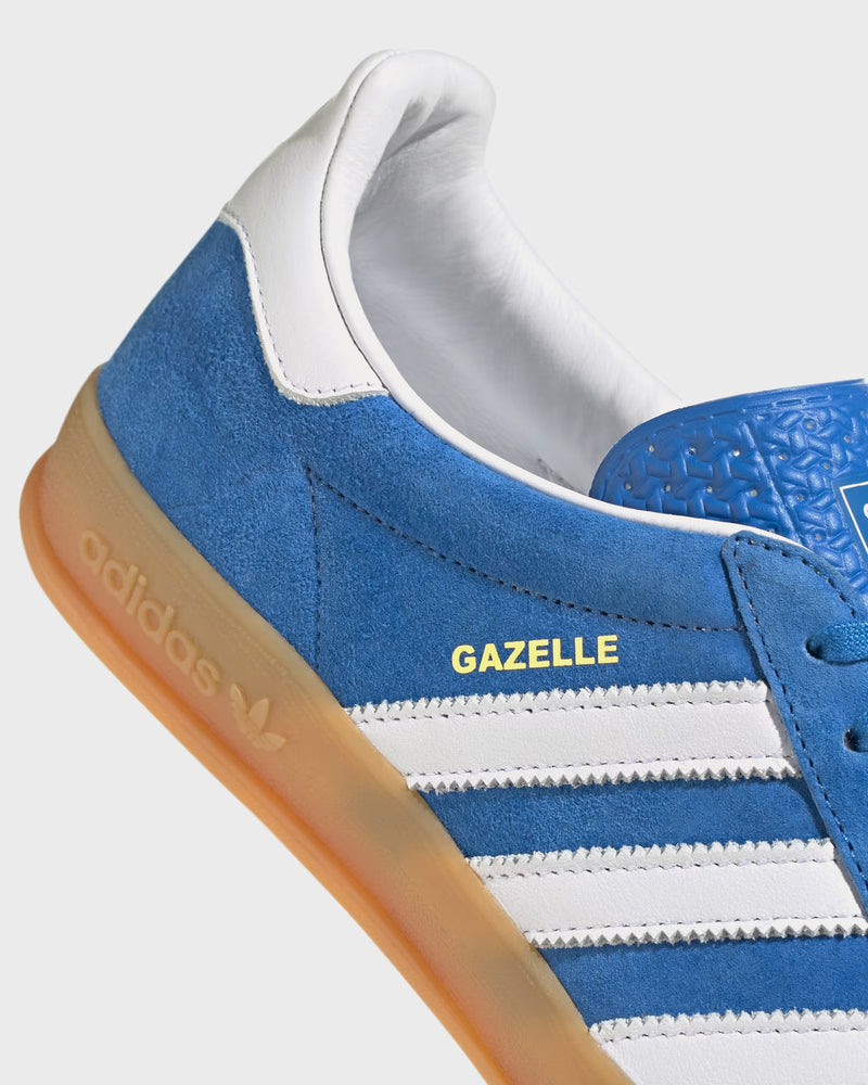 adidas gazelle silver green womens Adidas Women's Gazelle Indoors Blue Bird / Cloud White / Blue Bird Low Top  Sneakers
