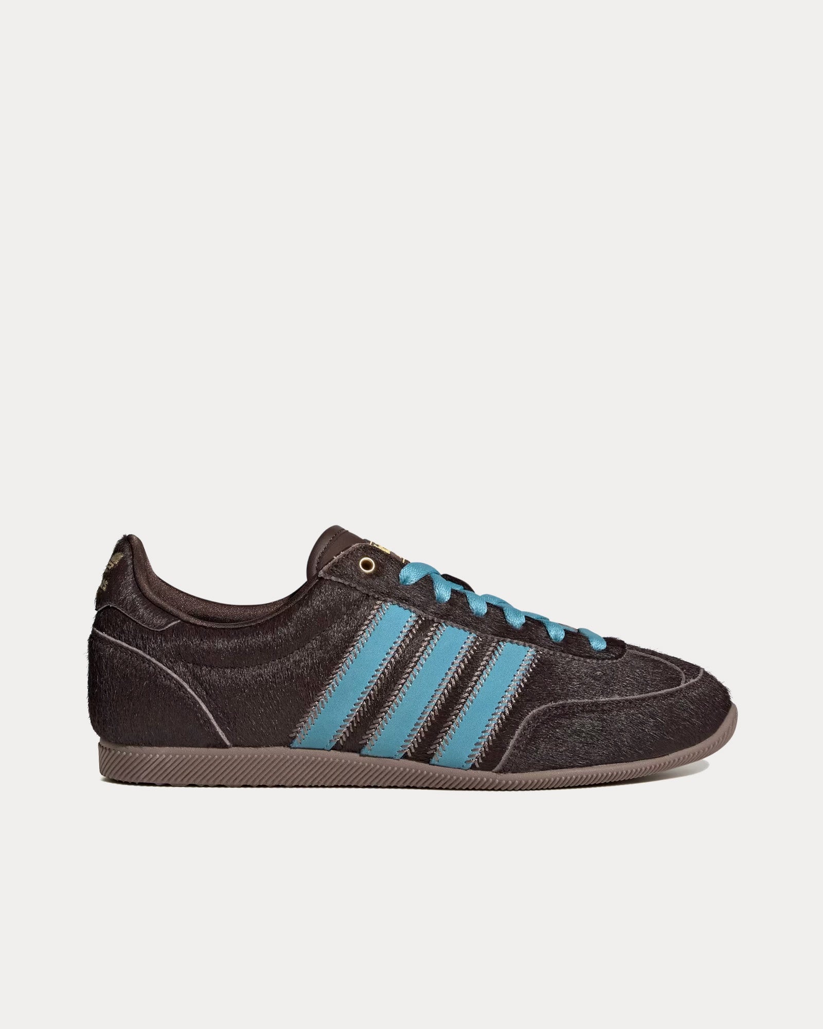 adidas gazelle silver green womens Adidas Women's Japan Calf-Hair Dark Brown / Preloved Blue / Trace Brown Low  Top Sneakers