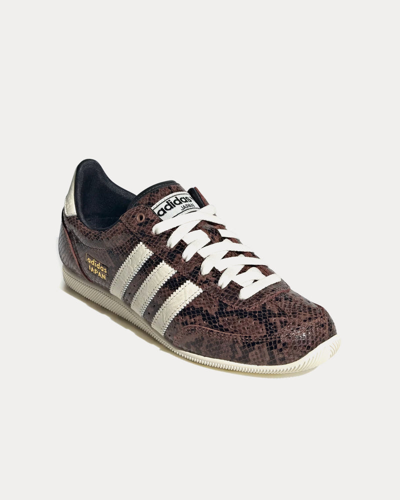Adidas Japan Snake-Effect Leather Preloved Brown / Cream White / Core Black Low Top Sneakers - 3
