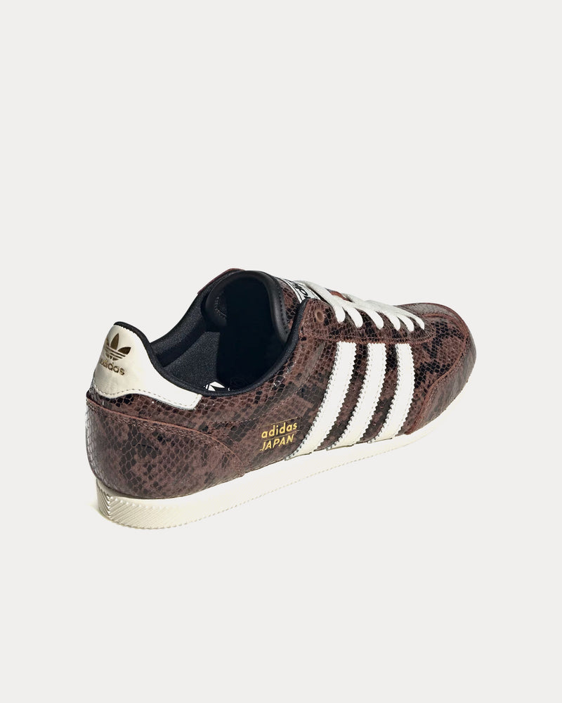 Adidas Women's Japan Snake-Effect Leather Preloved Brown / Cream White / Core Black Low Top Sneakers Adidas Women's Japan Snake-Effect Leather Preloved Brown / Cream White / Core Black Low Top Sneakers
