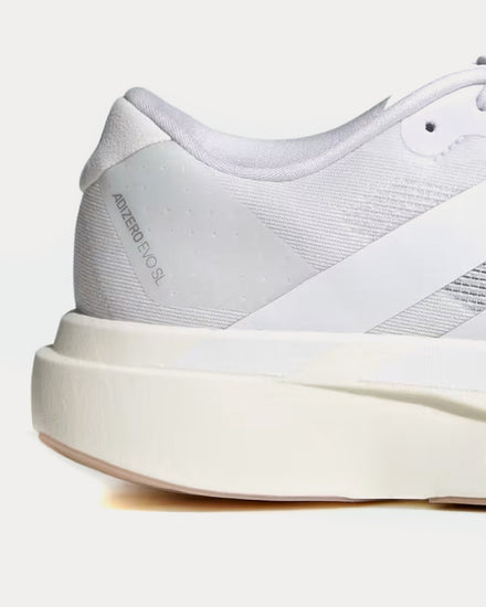 Adidas Men's Adizero EVO SL Cloud White / Cloud White / Warm Sandstone Running Shoes Adidas Men's Adizero EVO SL Cloud White / Cloud White / Warm Sandstone Running Shoes