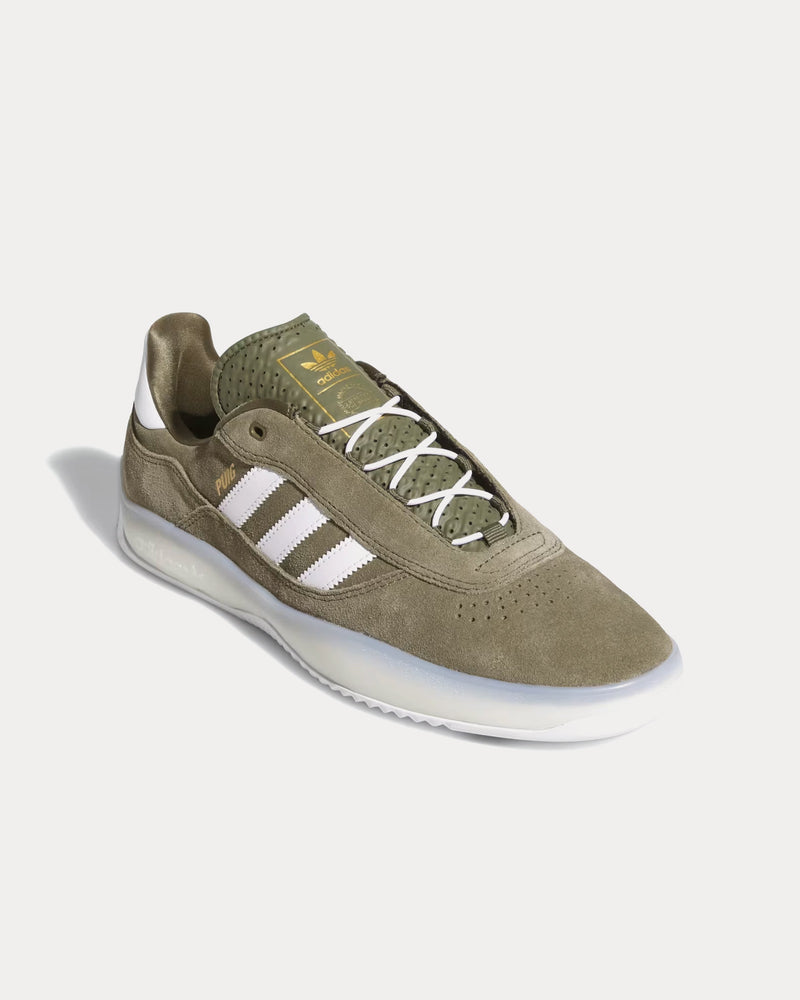 Adidas Puig Olive Strata / Cloud White / Gold Metallic Low Top Sneakers - 3