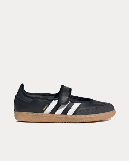 Adidas Women's Samba Jane Cloud White / Carbon / Core Black Slip On Sneakers Adidas Women's Samba Jane Cloud White / Carbon / Core Black Slip On Sneakers