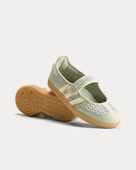 Adidas Samba Jane Halo Green / Warm Vanilla / Gold Metallic Slip On Sneakers - 3
