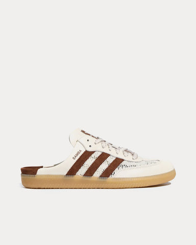 Adidas Samba Mule Woven White / Brown Slip On Sneakers