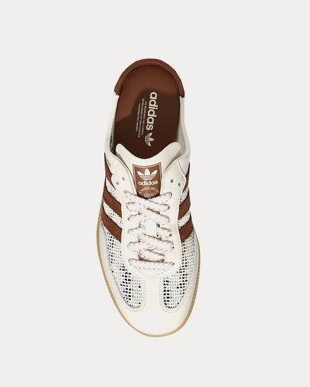 Adidas Samba Mule Woven White / Brown Slip On Sneakers - 2
