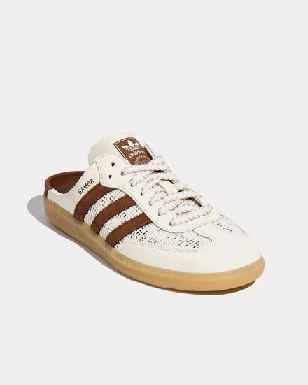 Adidas Samba Mule Woven White / Brown Slip On Sneakers - 3