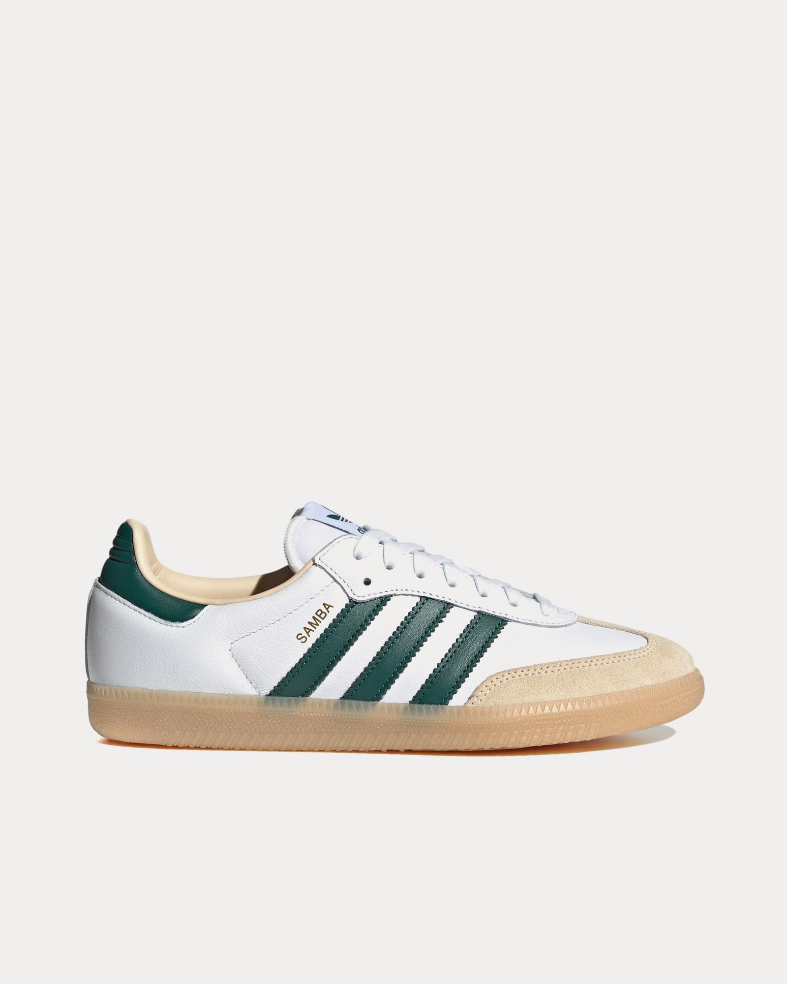 adidas gazelle silver green womens Adidas Men's Samba OG Cloud White / Collegiate Green / Gum Low Top Sneakers