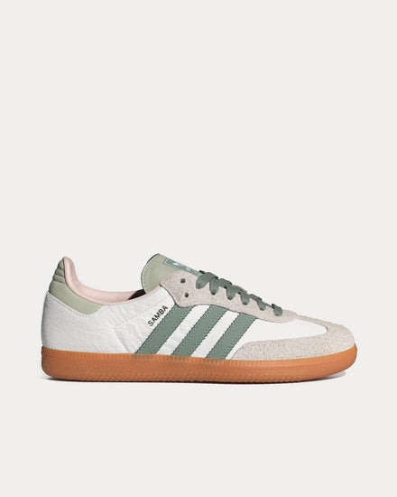 adidas gazelle silver green womens Adidas Unisex Samba OG Cloud White / Silver Green / Putty Mauve Low Top  Sneakers