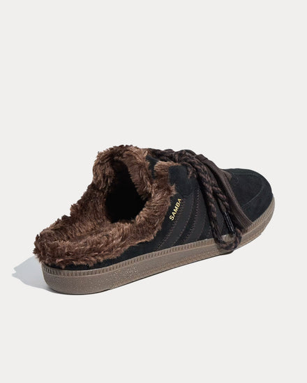 Adidas Samba OG Mule Core Black / Core Black / Dark Brown Slip On Sneakers - 4