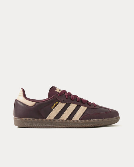 Adidas Women's Samba OG Maroon / Crystal Sand / Gold Metallic Low Top  Sneakers