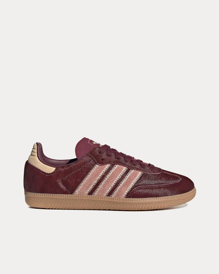 Adidas Women's Samba OG 'Pony' Sand Strata / Maroon / Warm Clay Low Top Sneakers Adidas Women's Samba OG 'Pony' Sand Strata / Maroon / Warm Clay Low Top Sneakers