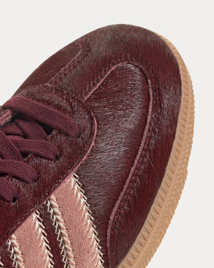 Adidas Women's Samba OG 'Pony' Sand Strata / Maroon / Warm Clay Low Top Sneakers Adidas Women's Samba OG 'Pony' Sand Strata / Maroon / Warm Clay Low Top Sneakers