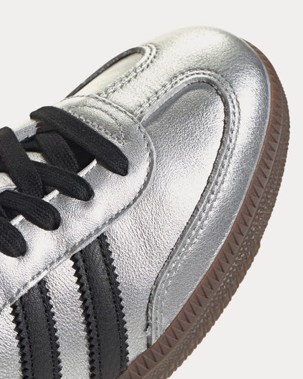 Adidas Women's Samba OG Silver Metallic / Core Black / Gum Low Top Sneakers Adidas Women's Samba OG Silver Metallic / Core Black / Gum Low Top Sneakers