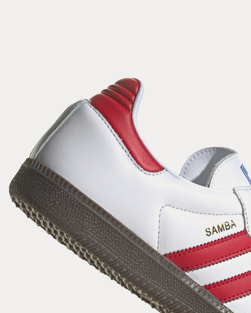 Adidas Samba White / Better Scarlet / Gum Low Top Sneakers - Sneak