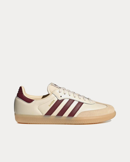 Adidas Men's Samba OG Wonder White / Shadow Red / Gum Low Top Sneakers Adidas Men's Samba OG Wonder White / Shadow Red / Gum Low Top Sneakers