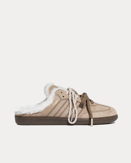 Adidas Samba OG Mule Preloved Brown / Core White / Gold Metallic Slip On Sneakers - 1