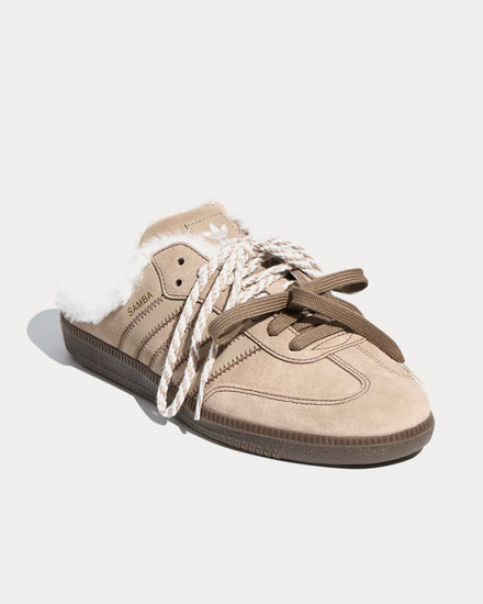 Adidas Samba OG Mule Preloved Brown / Core White / Gold Metallic Slip On Sneakers - 3