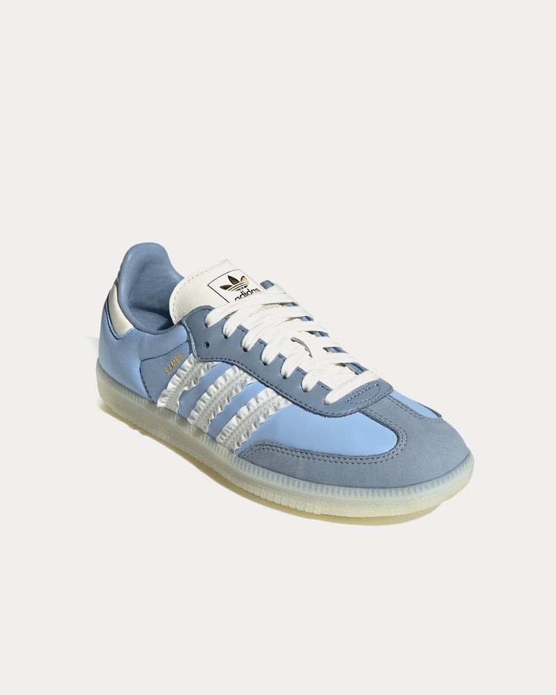 Adidas Women's Samba OG 'Ruffled Stripes' Clear Sky / Tactile Blue / Off White Low Top Sneakers Adidas Women's Samba OG 'Ruffled Stripes' Clear Sky / Tactile Blue / Off White Low Top Sneakers