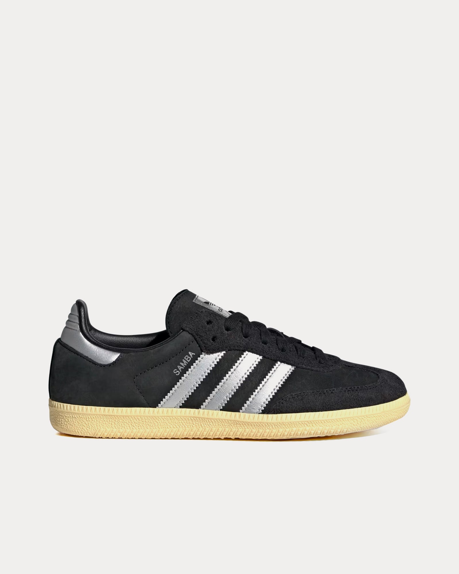 Adidas Women's Samba OG Core Black / Matte Silver / Almost Yellow Low Top  Sneakers