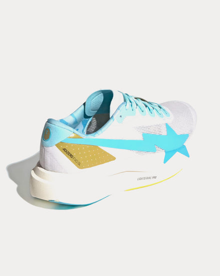 Adidas x BAPE Adizero EVO SL Cloud White / Gold Metallic / Off White Running Shoes - 4