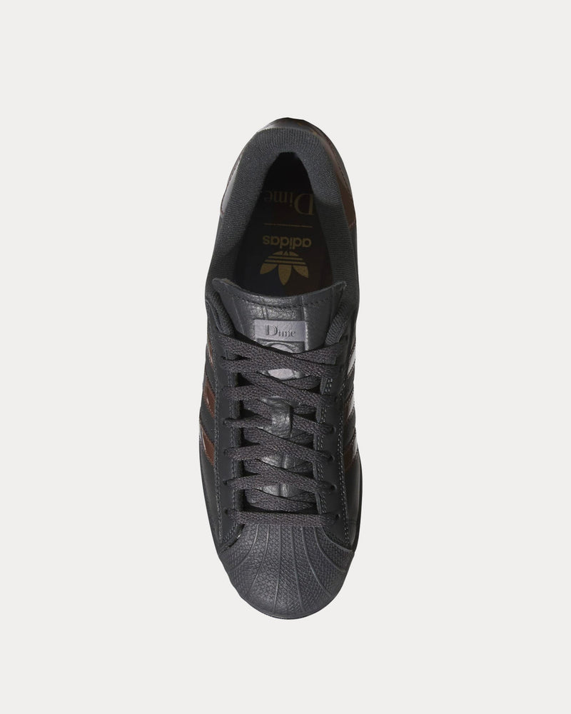 Adidas x Dime Superstar ADV Carbon / Grey Five / Brown Low Top Sneakers - 2