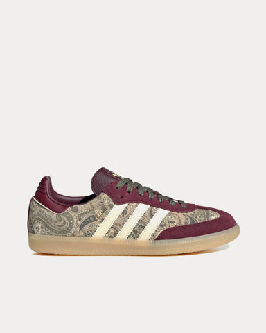Adidas x Liberty Samba OG Maroon / Warm Vanilla / Olive Strata Low Top Sneakers