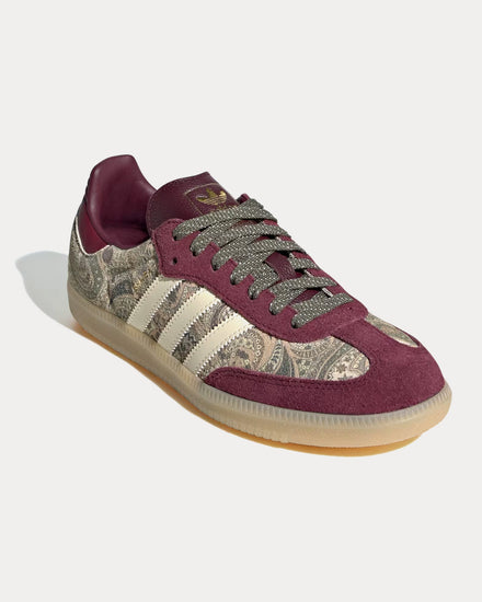 Adidas x Liberty Samba OG Maroon / Warm Vanilla / Olive Strata Low Top Sneakers - 4
