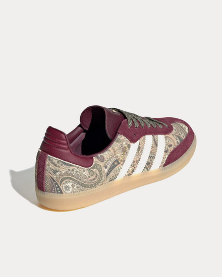 Adidas x Liberty Samba OG Maroon / Warm Vanilla / Olive Strata Low Top Sneakers - 3