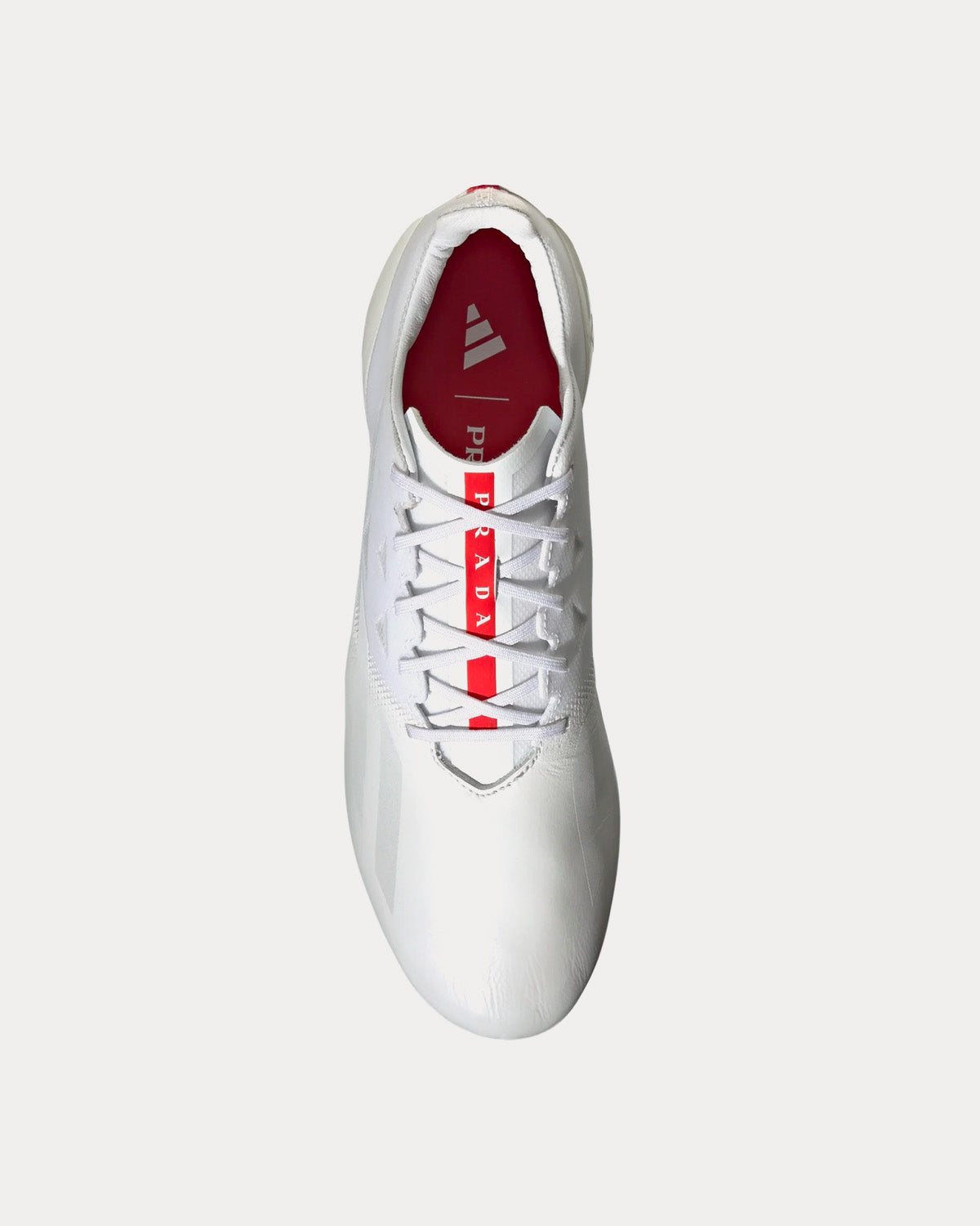 Adidas x Prada - X Crazyfast Luxury.1 Firm Ground Silver Metallic / Clear Grey / Red Football Boots