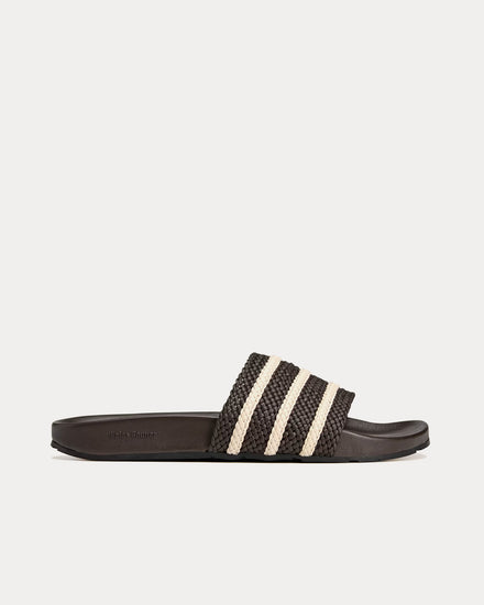 Adidas x Wales Bonner Adilette Dark Brown / Wonder White / Night Brown Slides - 1