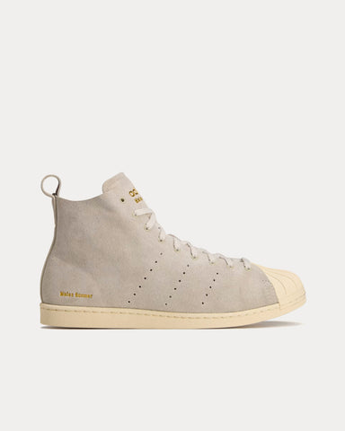 Adidas x Wales Bonner Superstar Mist Stone / Wonder White / Gold Metallic High Top Sneakers
