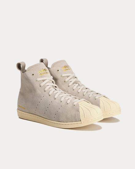 Adidas x Wales Bonner Superstar Mist Stone / Wonder White / Gold Metallic High Top Sneakers - 3