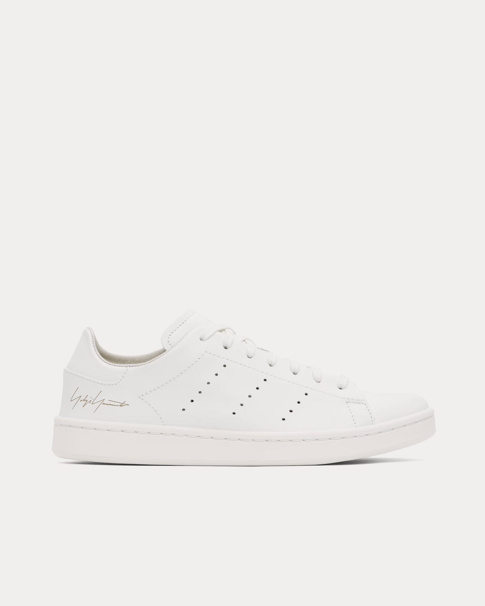 Y-3 Men's Stan Smith Leather Core White / Core White / Talc Low Top Sneakers